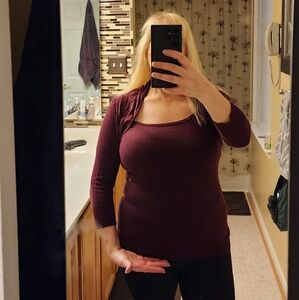 Wine colored White House Black Market Sweater